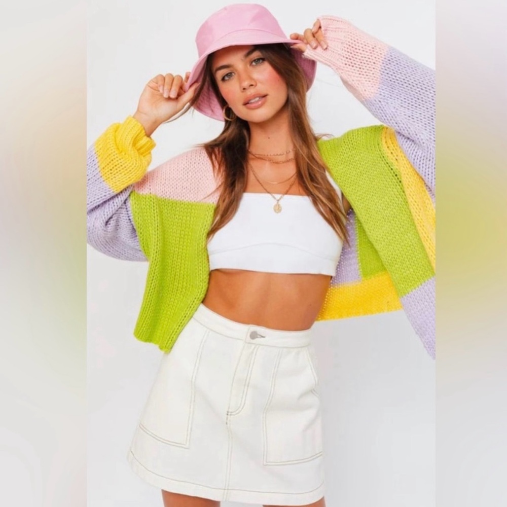 Le Lis COLOR BLOCK SWEATER CARDIGAN